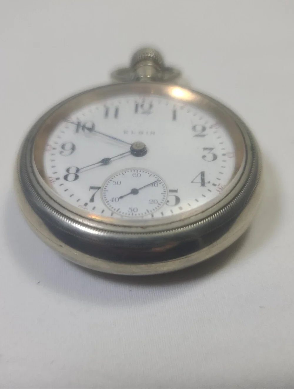 Elgin National Watch Co. Nickel Silver Pocket Watch For Parts Or Repair